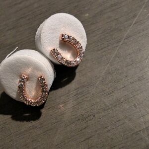 Elegant Gold Horseshoe Earrings Studs